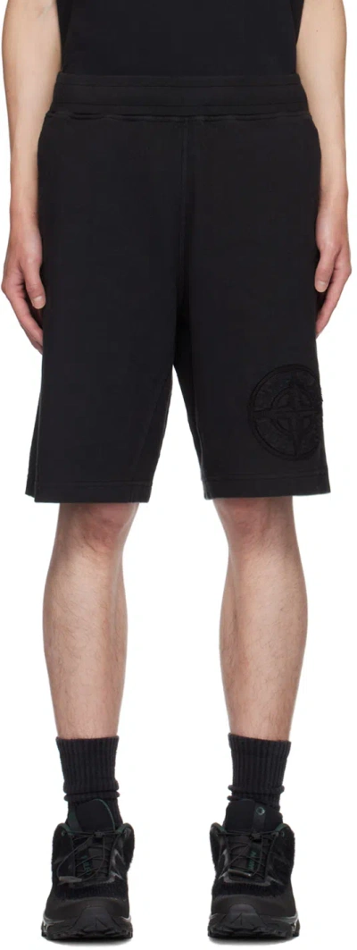 Stone Island Black Heavy Shorts In V0029 Black