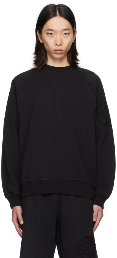 Stone Island Black Heavy Sweatshirt In V0029 Black