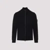 Stone Island Sweater Wool Blend Standing Collar In Black