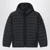 Stone Island Black Hooded Down Jacket In Black
