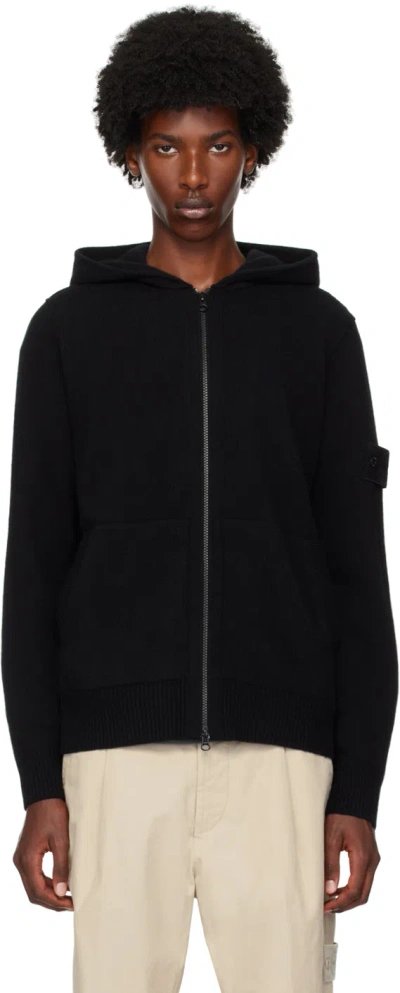 Stone Island Compass-badge Hoodie In Black