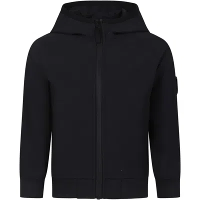 Stone Island Kids' Black Jacket For Boy With Compass