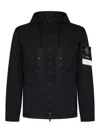 Stone Island Minimalist Black Jacket With Distinctive Patch Logo In Black