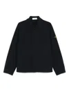 Stone Island Tailored Black Casual Jacket With Minimalist Design In Black