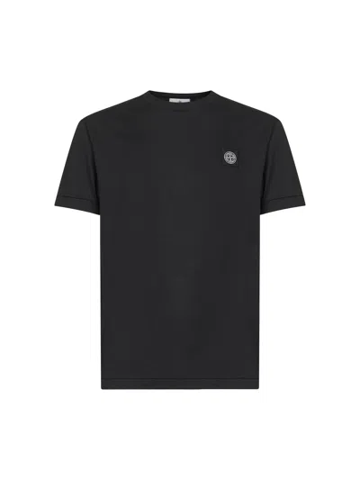 STONE ISLAND BLACK JERSEY COMPASS PATCH T-SHIRT