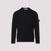 Stone Island Lightweight Wool Crew Neck Pullover In Black
