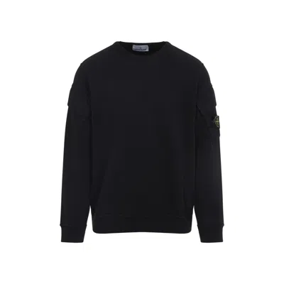 STONE ISLAND BLACK JUNIPER COTTON SWEATSHIRT