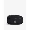 Stone Island Black Kids' Compass-patch Shell Belt Bag In Black