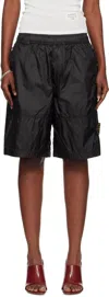 Stone Island Black L100004 Ripstop Light Ht Nylon Shorts In Black