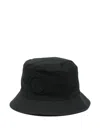 Stone Island Compass-embroidered Bucket Hat In Black