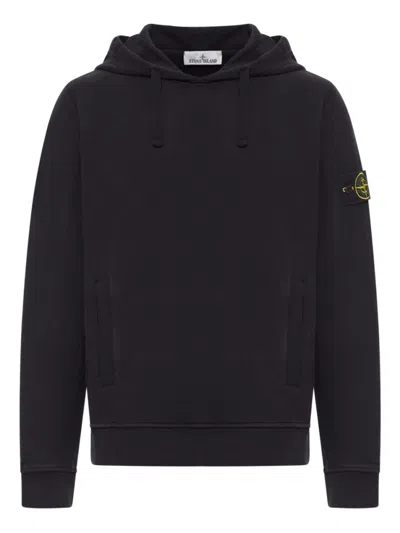 STONE ISLAND BLACK LOGO HOODIE