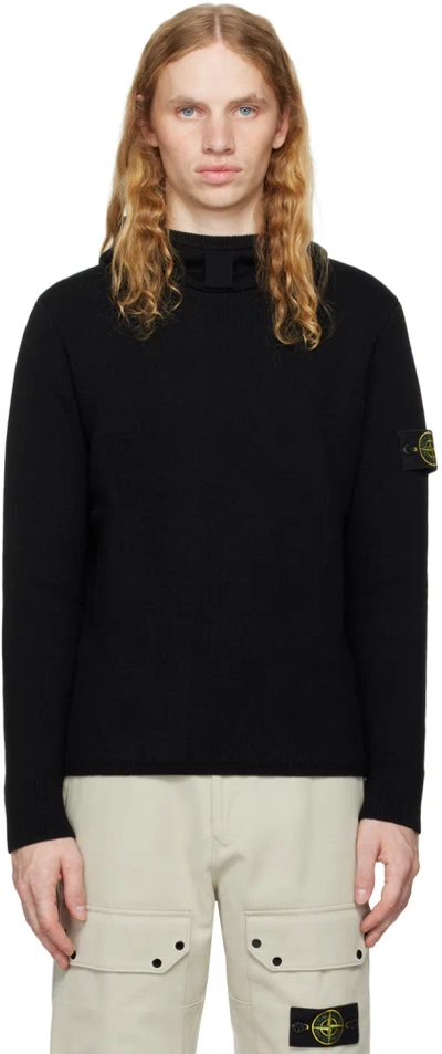 Stone Island Black Logo Patch Hoodie