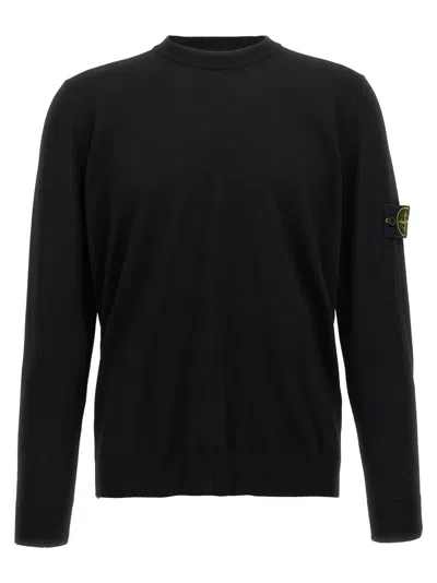 STONE ISLAND BLACK LOGO PATCH SWEATER
