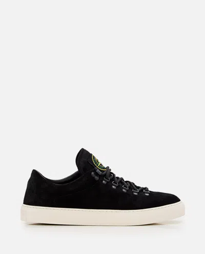 STONE ISLAND BLACK LOGO SNEAKERS