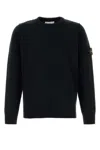 Stone Island Lightweight Wool Crew Neck Pullover In Blue