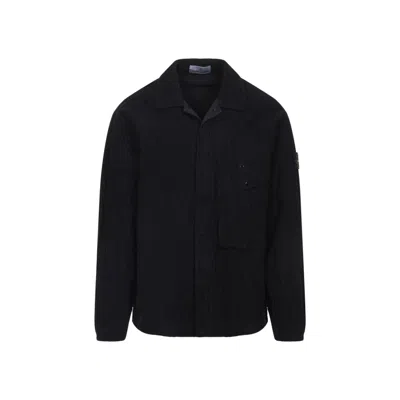 Stone Island Black Long Sleeves Logo Shirt