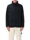 Stone Island Padded Field Jacket With Anti-drip And Snap Pockets In Black