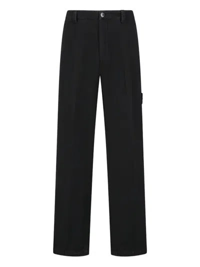 STONE ISLAND MEN BLACK LOOSE FIT PANTS, 32 LUXURY PANTS FOR MEN DARVEYS