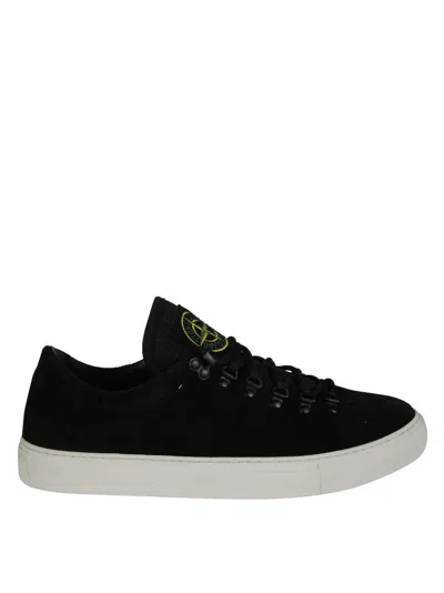 STONE ISLAND BLACK LOW TOP SNEAKERS