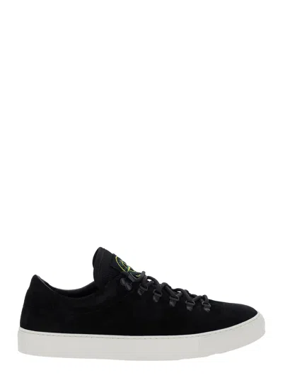 STONE ISLAND STONE ISLAND MEN BLACK LOW TOP SNEAKERS WITH LOGO PATCH ON THE TONGUE IN SUEDE MAN