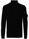 Stone Island Turtleneck Sweater In Black