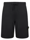 Stone Island Bermuda In Felpa In Black