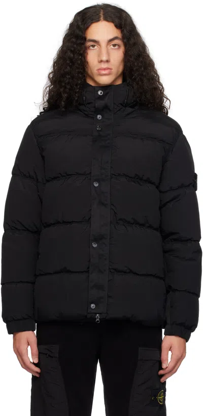 Stone Island Black Metal Down Jacket In V0029 Black
