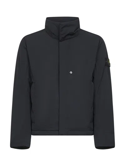 STONE ISLAND BLACK MICRO TWILL PADDED JACKET