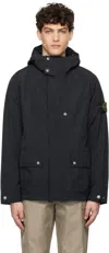 Stone Island Black Micro Twill Parka In V0029 Black
