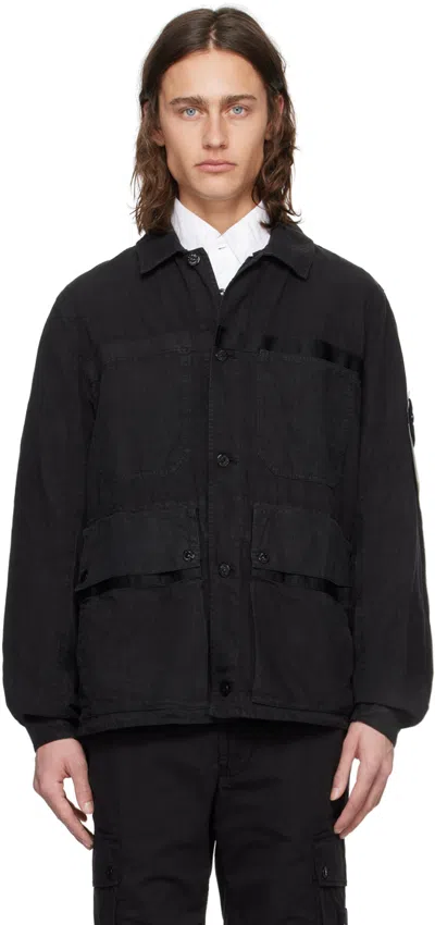 Stone Island Black Multi-pocket Jacket In V0029 Black