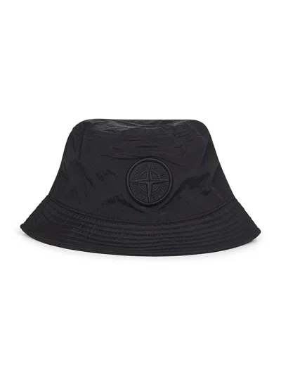 Stone Island Black Nylon Bucket Hat