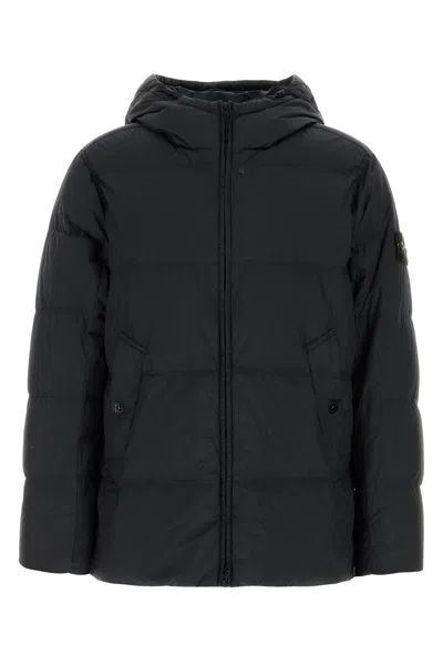 Stone Island Black Nylon Down Jacket