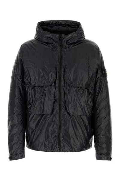 Stone Island Black Nylon Down Jacket