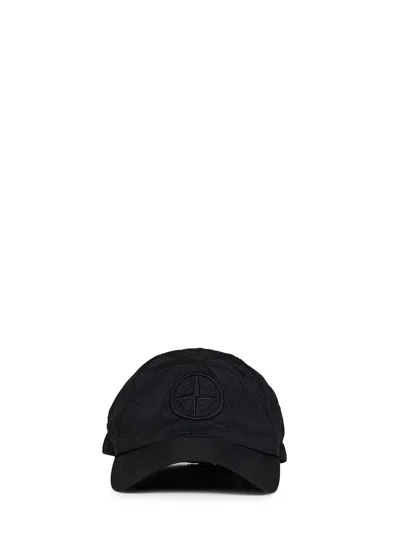 Stone Island Black Nylon Metal Baseball Cap