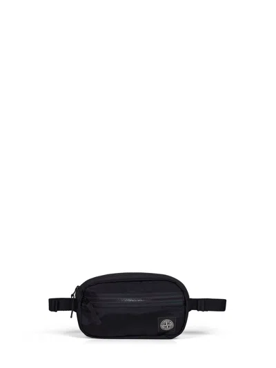 Stone Island Black Nylon Metal Belt Bag