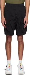 Stone Island Shorts In Knitteroptik Mit Kompass-patch In V0029 Black