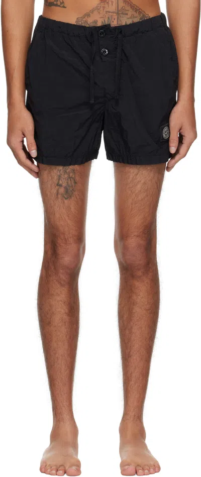 Stone Island Black Nylon Metal Econyl Swim Shorts In A0029 Black