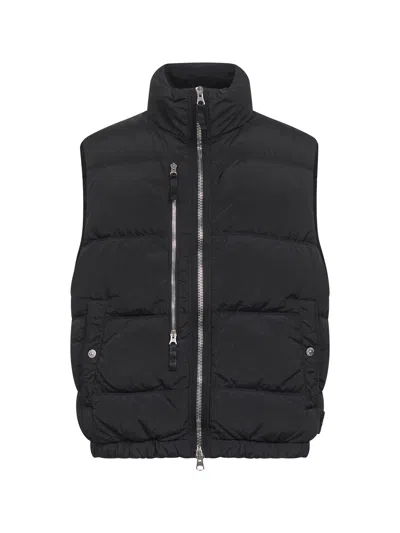 STONE ISLAND BLACK NYLON METAL PADDED VEST