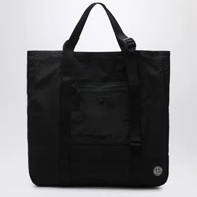 Stone Island Black Nylon Metal Tote
