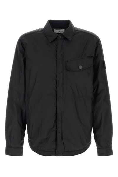 STONE ISLAND STONE ISLAND BLACK NYLON PADDED JACKET