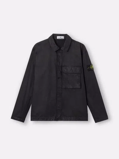 Stone Island Black Nylon Panama Overshirt