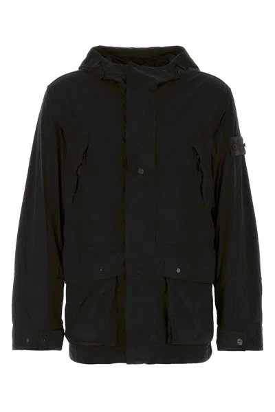 Stone Island Black Nylon Parka