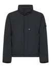 Stone Island Black Nylon Short Windbreaker Jacket In Black