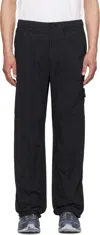 Stone Island Black Nylon Smerigliato Ghost Trousers In V0029 Black