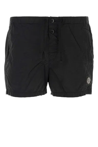 Stone Island Black Nylon Swimming Shorts