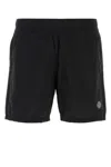 Stone Island Slim Fit Swim Trunks With Compass Patch In Black