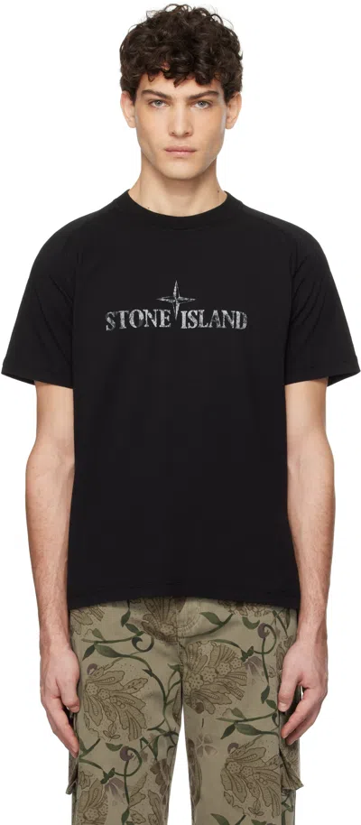 Stone Island Compass T-shirt In Black