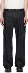 Stone Island Black Organic Look Nylon Panama-tc Cargo Pants