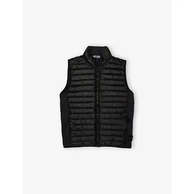 Stone Island Kids' Black Padded Sleeveless Shell Gilet