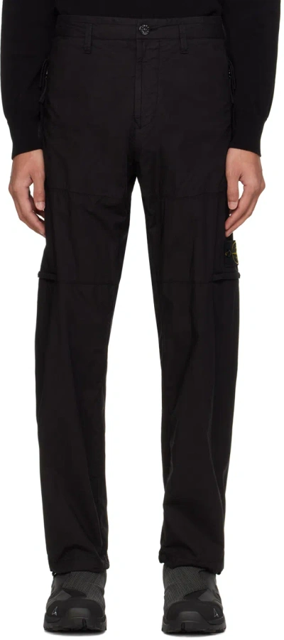 Stone Island Black Paneled Cargo Pants In V0029 Black